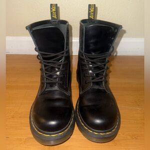 Dr. Martens Black Boots with Yellow Stitching